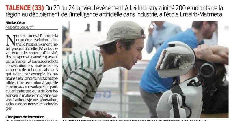 Article du Journal du Sud Ouest Eco, 