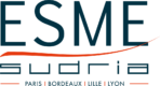 Logo ESME Sudira. Paris, Bordeaux, Lille, Lyon