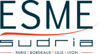 Logo ESME Sudira. Paris, Bordeaux, Lille, Lyon