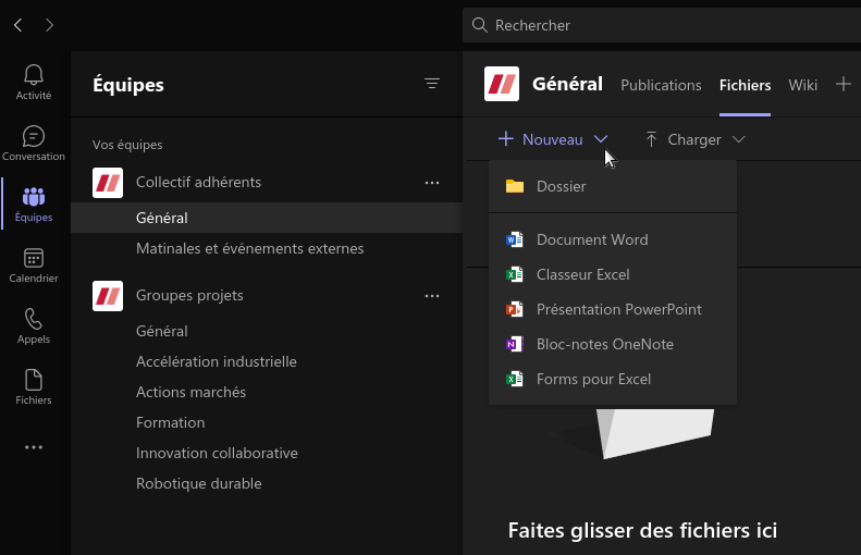 Organisation des ressources Teams